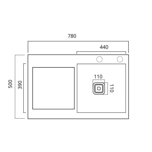 Фото - Мойка кухонная Platinum 78x50С R нержавейка Handmade (углубленная полка, 3.0/1.0 мм)