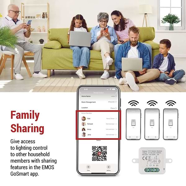 Фото - Релейний вимикач EMOS H5101 ZigBee 3.0 1-канальний