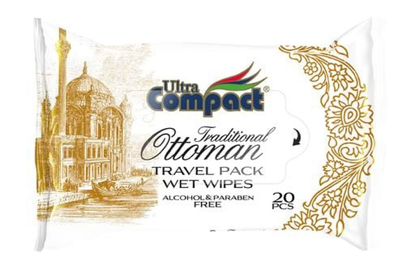 Фото - Серветки гігієнічні вологі Ultra Compact Оттоман тревел 20 шт. (8697420533625)