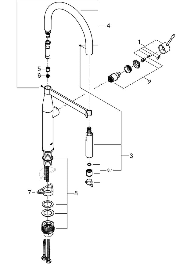 Фото - Смеситель кухонный Grohe Essence супер сталь (30294DC0)