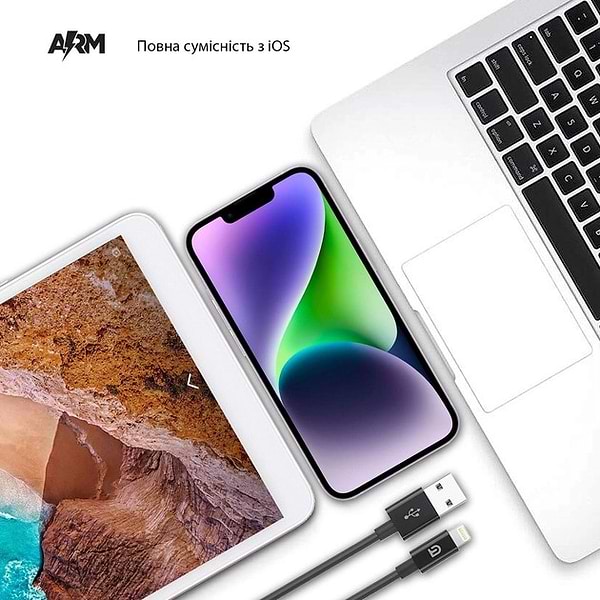 Фото - Кабель синхронизации данных Armorstandart AMD818BL Lightning to USB Cable 1.2m Black (ARM64373)