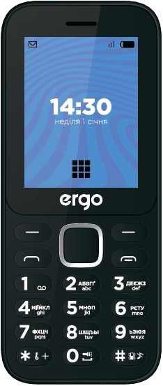 Мобильный телефон Ergo E241 Dual Sim Black - Фото 1