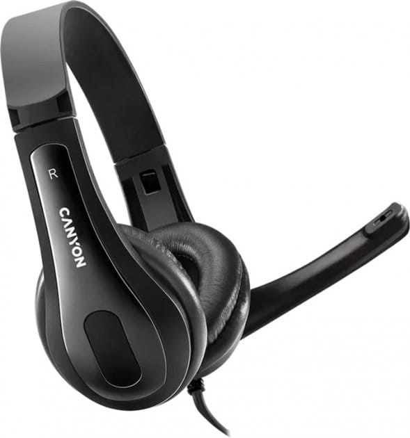 Фото - Гарнітура дротова Canyon CHSU-1 USB Black (CNS-CHSU1B)