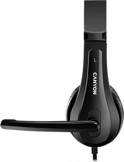 Фото - Гарнітура дротова Canyon CHSU-1 USB Black (CNS-CHSU1B)