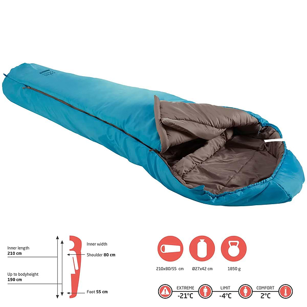Фото - Спальний мішок Grand Canyon Fairbanks 190 -4°C Caneel Bay Left (340006)