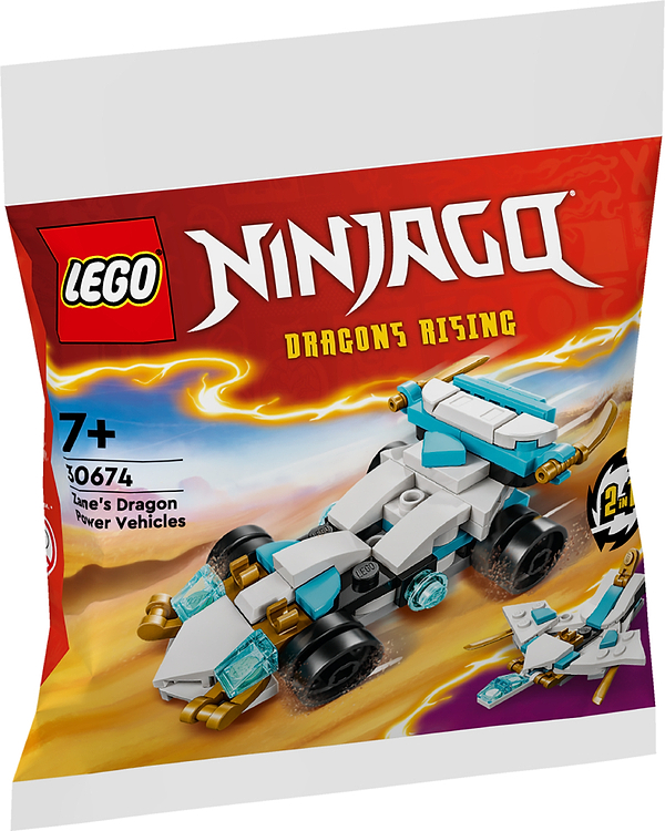 Фото - Конструктор LEGO NINJAGO Суперсильные транспортные средства дракона Зейна 2 в 1, 55 деталей (30674)