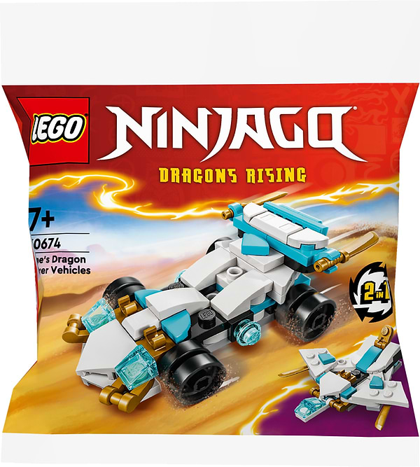 Фото - Конструктор LEGO NINJAGO Суперсильные транспортные средства дракона Зейна 2 в 1, 55 деталей (30674)