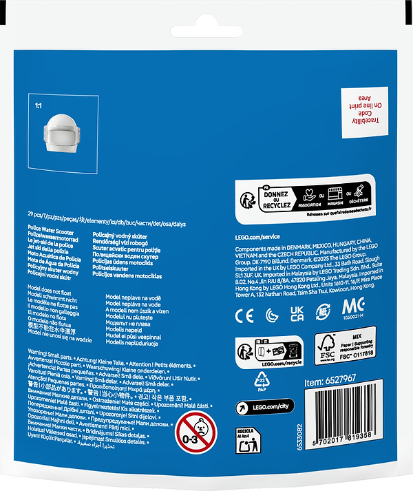 Фото - Конструктор LEGO City Поліцейський катер (30693)