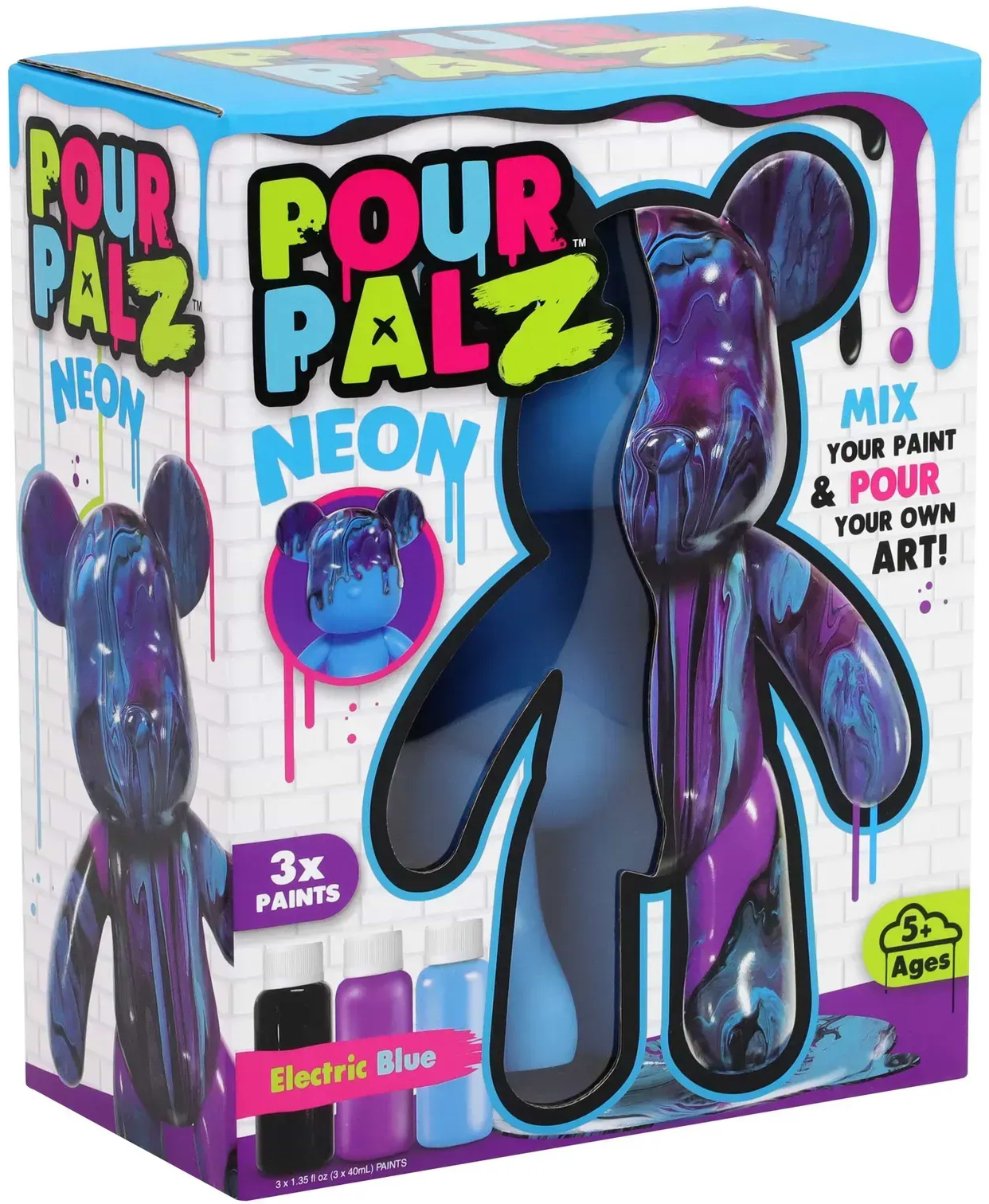 Набір для декупажу та розпису Pour Palz Флюїд Арт - Ведмедик Магія неону S4 Neon (GS-G25023)