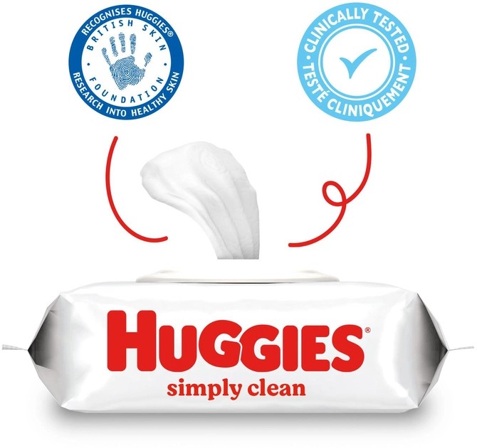 Фото - Салфетки влажные для детей Huggies Simply Clean, 72 шт. (5029053582238)