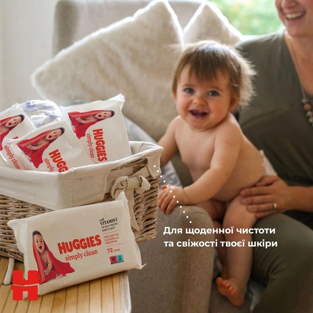 Фото - Салфетки влажные для детей Huggies Simply Clean, 72 шт. (5029053582238)