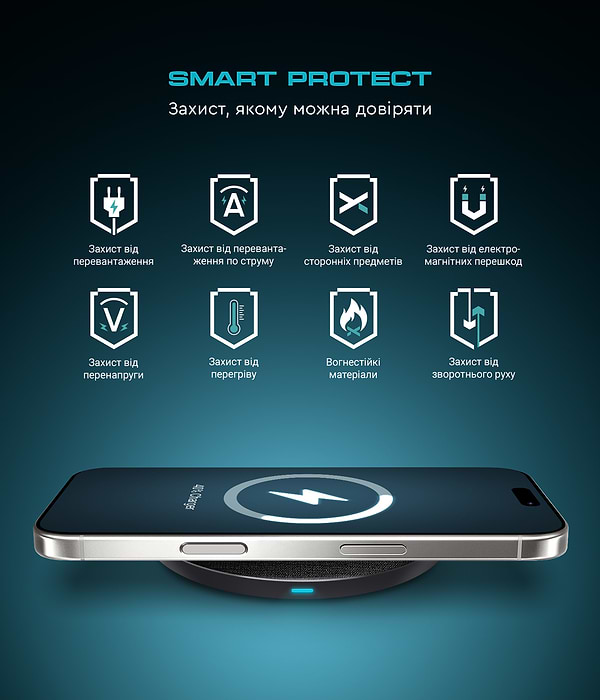 Фото - Бездротовий зарядний пристрій Armorstandart Resolute Power AWC-47 Round 15W Black (ARM73179)