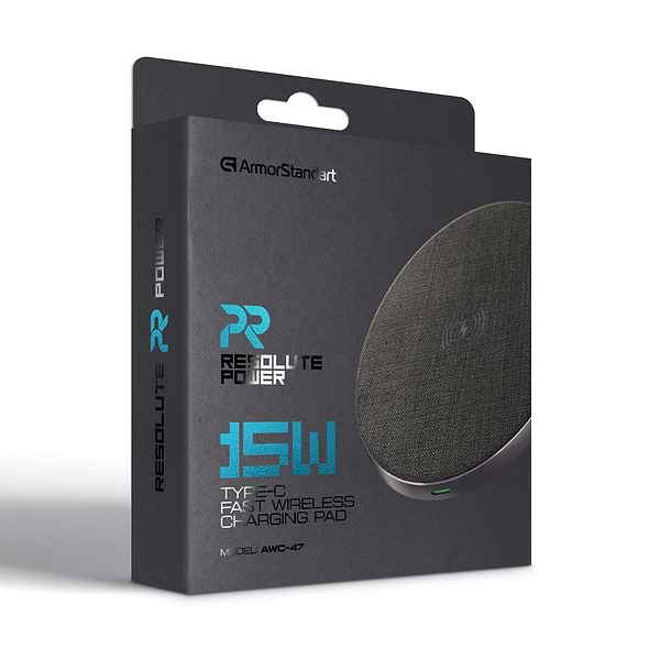 Фото - Бездротовий зарядний пристрій Armorstandart Resolute Power AWC-47 Round 15W Black (ARM73179)