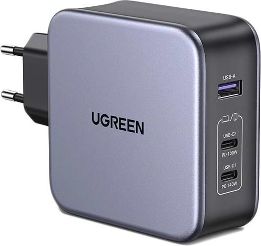 Мережевий зарядний пристрій UGREEN CD289 GaN Fast Charger 140W with Cable Gray (90549) - Фото 1