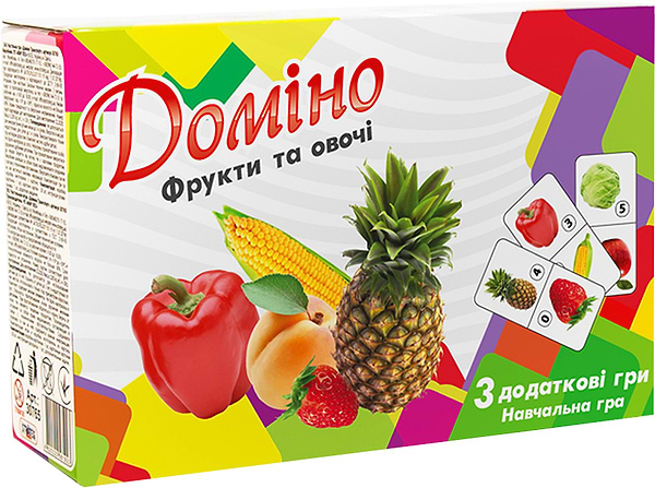 Фото - Настольная игра (3-4 года) Strateg домино "Фрукты и овощи" (30764)