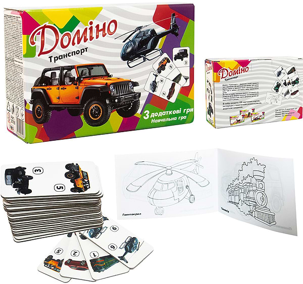 Фото - Настільна гра (3-4 роки) Strateg доміно "Транспорт" (30765)