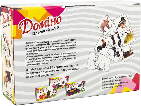 Фото - Настільна гра (3-4 роки) Strateg доміно "Сельсікй двір" (30766)
