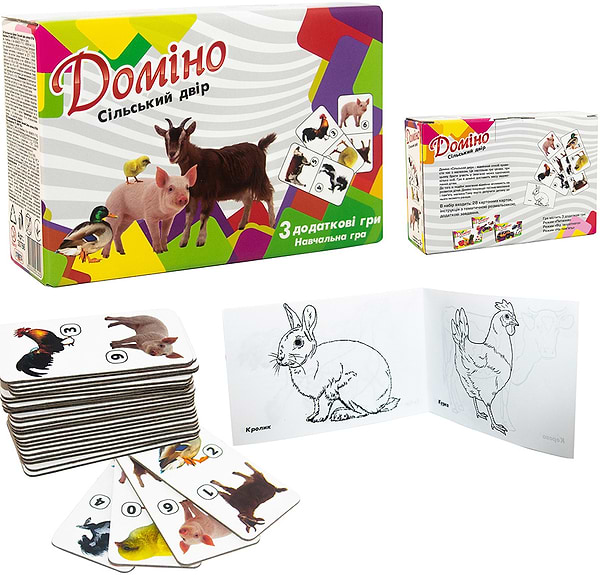 Фото - Настільна гра (3-4 роки) Strateg доміно "Сельсікй двір" (30766)