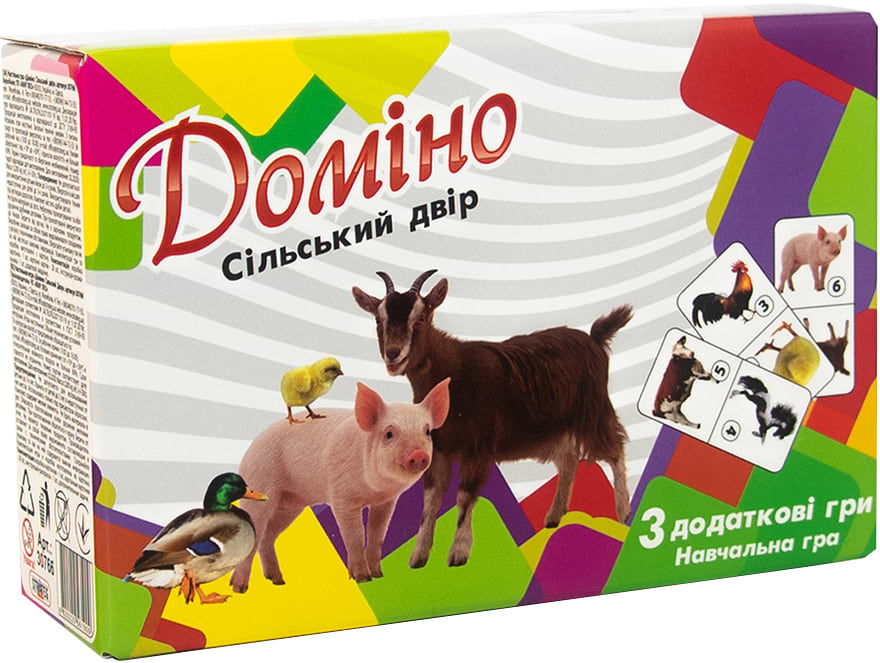 Настільна гра класична (3-4 роки) Strateg доміно "Сельсікй двір" (30766) - Фото 1