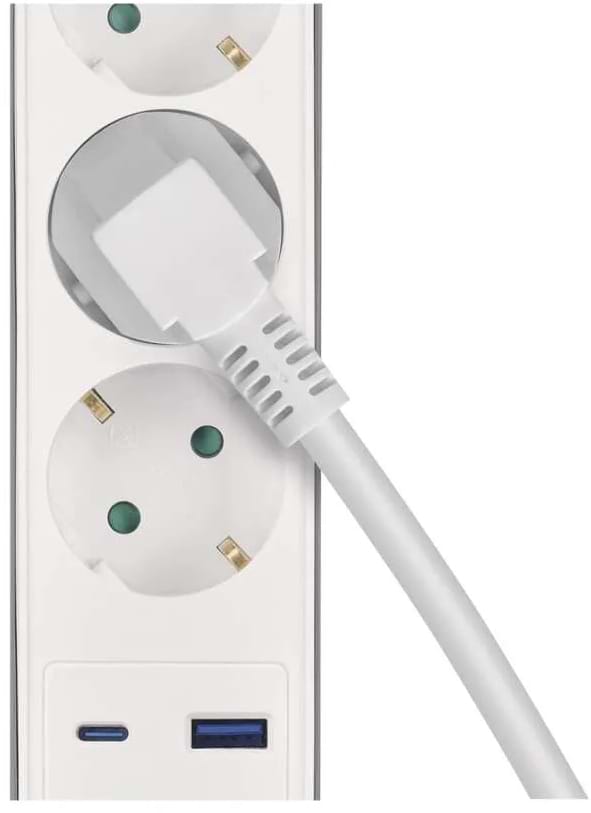 Фото - Удлинитель 220В EMOS P1523FC 5розетки 3м. 1xUSB-A+1xUSB-C