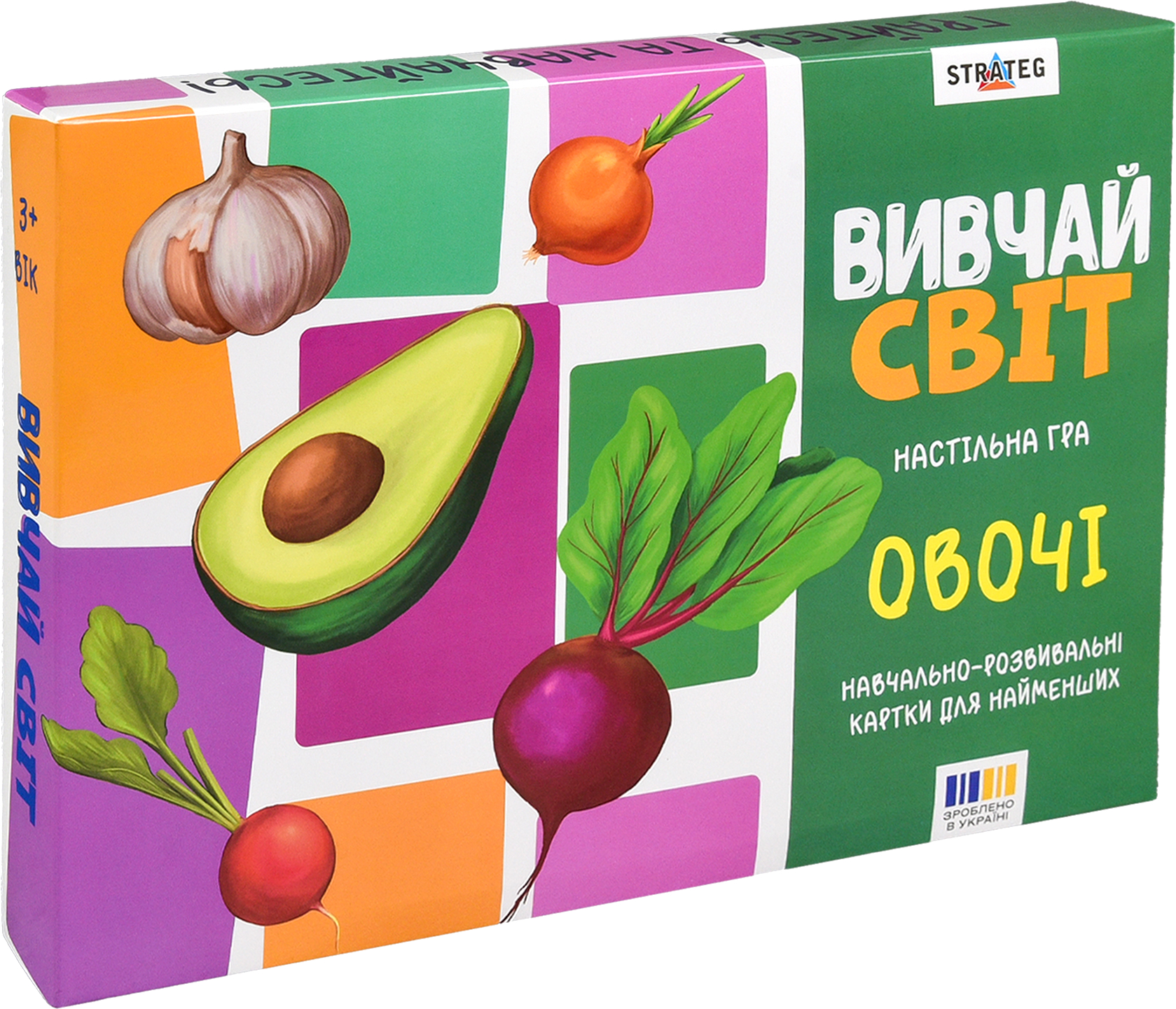 Настільна гра (3-4 роки) Strateg Вивчай світ. Овочі українською мовою (30803)