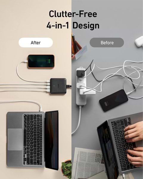 Фото - Мережевий зарядний пристрій Anker PowerPort 543 Atom III Slim 4 65W 2&2xUSB-C PIQ3.0 (A2046G12)