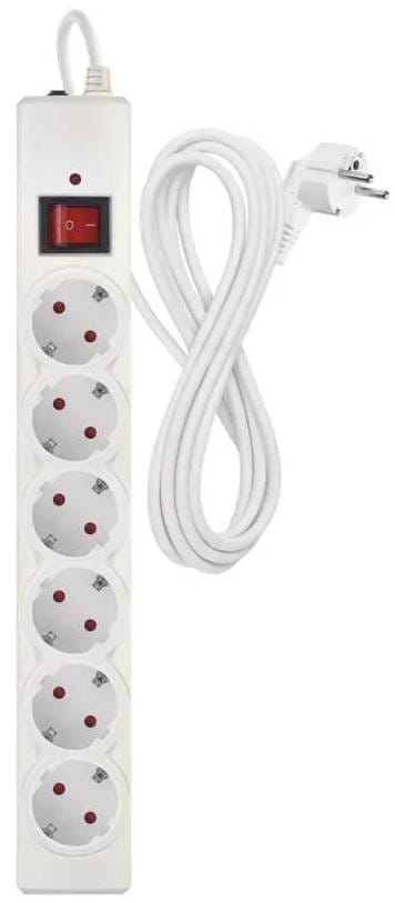 Сетевой фильтр EMOS P54216, 6 розетки, 3м. 10A 2300Вт белый