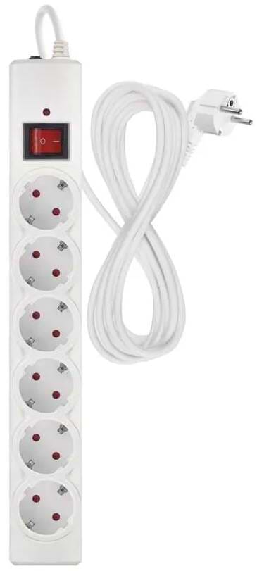 Сетевой фильтр EMOS P54217, 6 розетки, 5м. 10A 2300Вт белый