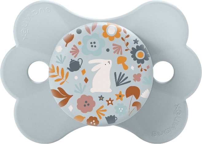 Симметричная пустышка Suavinex 0-6 мес. Wonderland голубая с рисунком (308776)