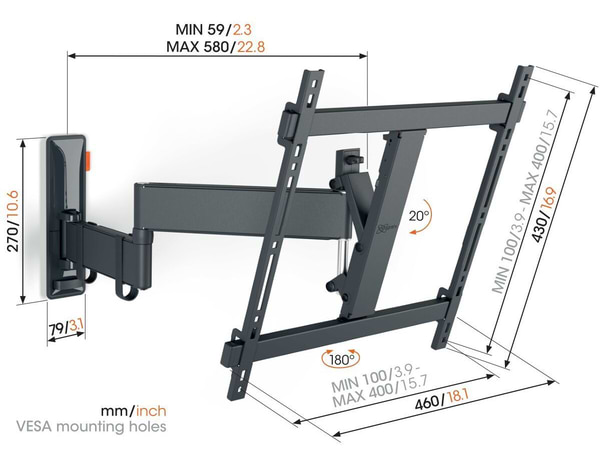 Фото - Кріплення для телевізора Vogels TVM 3443 Black