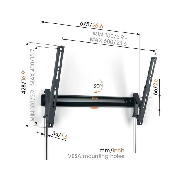 Фото - Кріплення для телевізора Vogels TVM 3613 Black