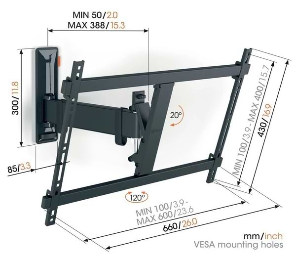 Фото - Крепление для телевизора Vogels TVM 3623 Black