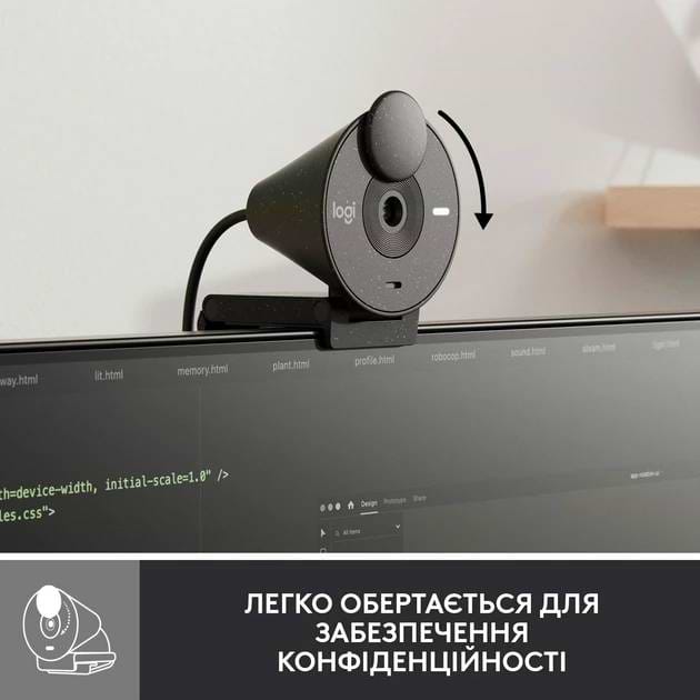 Фото - Веб-камера для компьютера Logitech BRIO 300 FHD Graphite (960-001436)