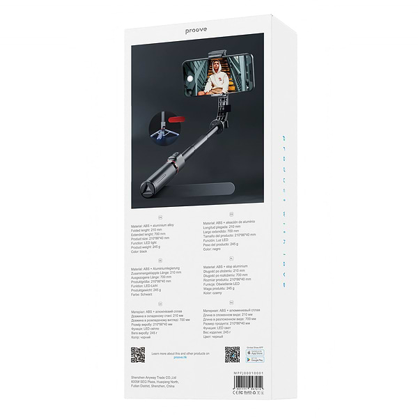 Фото - Трипод для селфі Proove Frame Jet Gimbal Stabilizer black (MPFJ00010001)