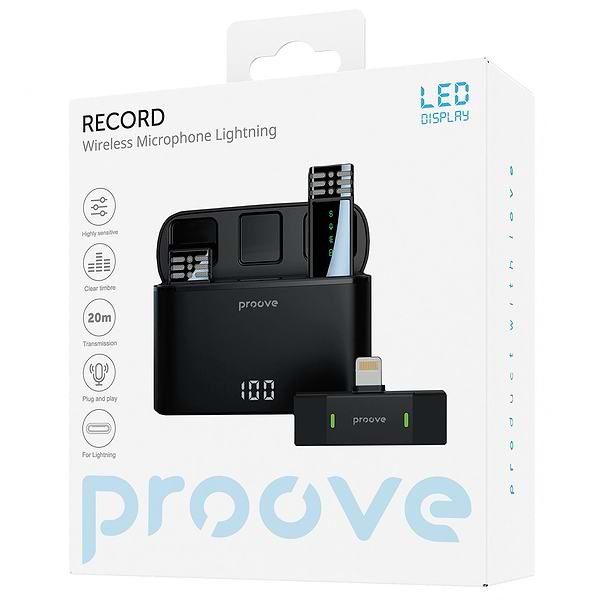 Фото - Мікрофон для смартфона Proove Record Lightning Black