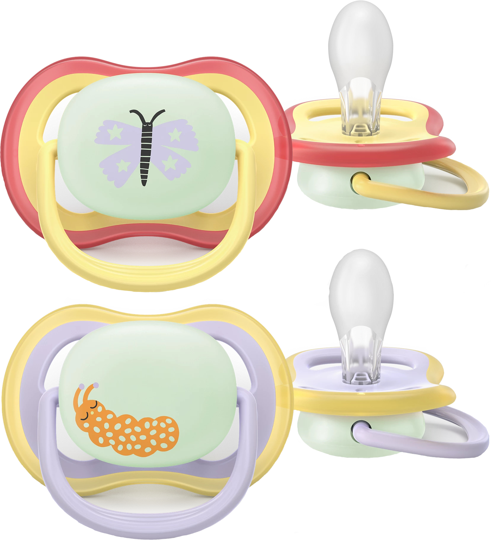 Ортодонтична пустушка Philips Avent Ultra Air Нічна, 0-6 міс. (SCF376/25) - Фото 1