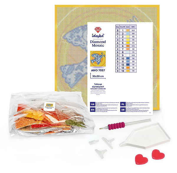 Фото - Алмазний живопис Ideyka З Україною в серці 30х30 см (AMO7702)