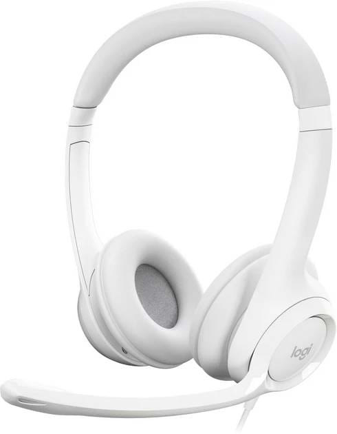 Гарнитура проводная Logitech H390 USB White (981-001286) - Фото 1