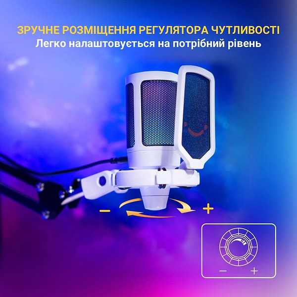 Фото - Мікрофон до комп'ютера Fifine A6TW USB White