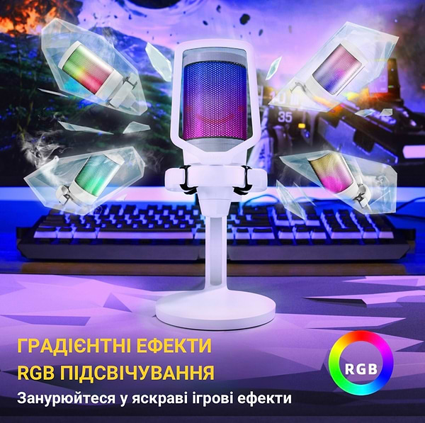 Фото - Мікрофон до комп'ютера Fifine A6TW USB White