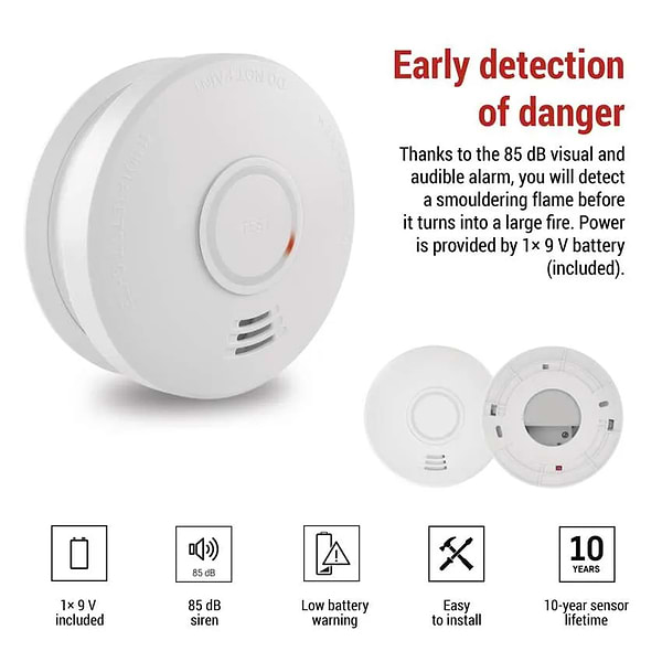 Фото - Беспроводной датчик задымления EMOS извещатель P56503X