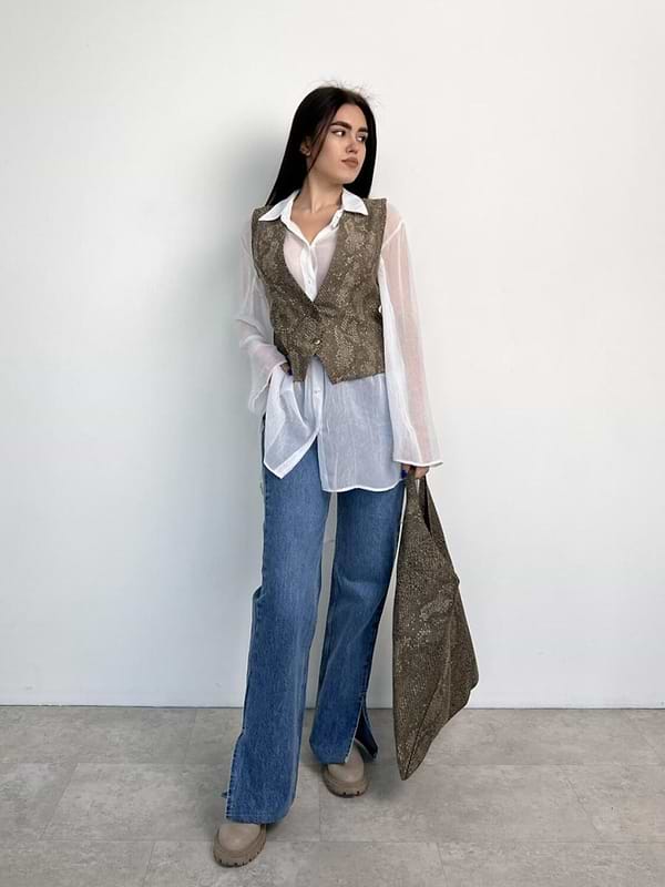 Фото - Шопер ART KNIT Python коричнева 50x60 см (037896)