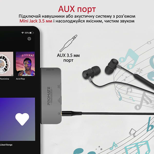 Фото - Хаб USB Promate Padhub-Pro.Grey