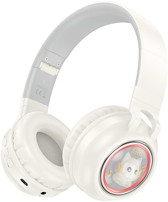 Навушники накладні бездротові HOCO W50 Cute fun BT headphones Milky white (6942007619578) - Фото 1