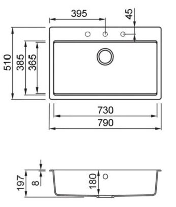Фото - Мийка кухонна Elleci TIME 130 on top cemento 48