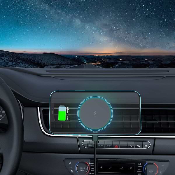 Фото - Автотримач з бездротовою зарядкою Proove Magic Circle Pro 15W Black (479250001)