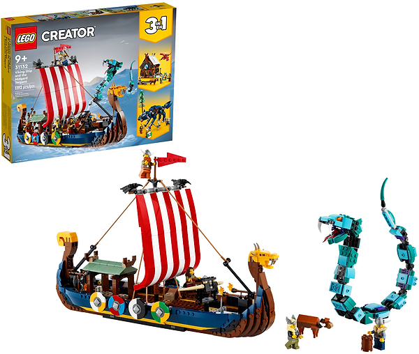 Фото - Конструктор LEGO Creator Корабель вікінгів і Мідгардський змій (31132)