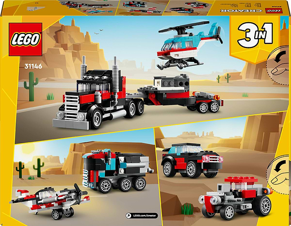 Фото - Конструктор LEGO Creator Бортовой грузовик с вертолетом (31146)
