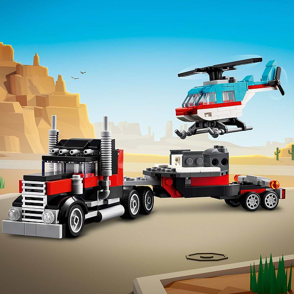 Фото - Конструктор LEGO Creator Бортовой грузовик с вертолетом (31146)