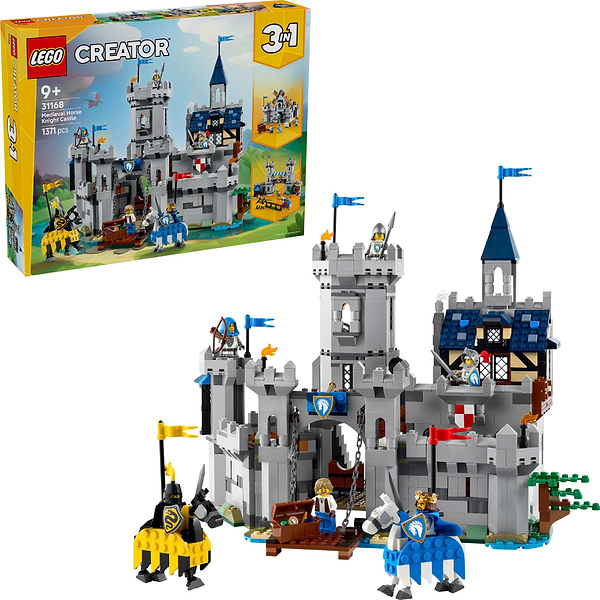 Фото - Конструктор LEGO Creator Середньовічний замок із лицарем на коні (31168)